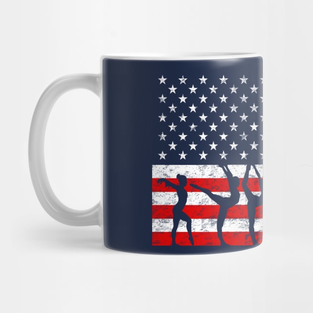 USA Tumbling Beam American Flag Girl's Gymnastics by TeeCreations